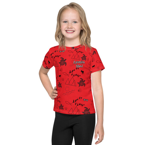 Kids Ascension Island Pattern T-Shirt (Unisex) - Red