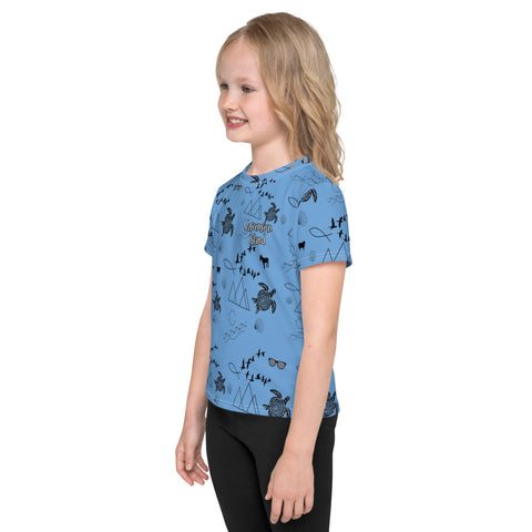 Kids Ascension Island Pattern T-Shirt (Unisex) - Blue