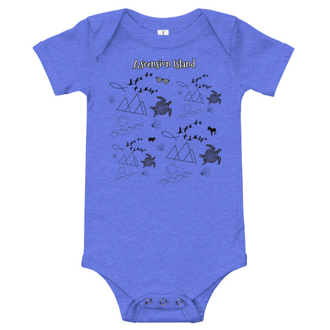 Ascension Island Pattern - Baby Short Sleeve One Piece